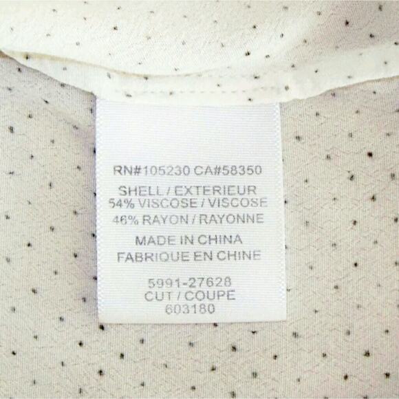 SOFT Joie polka dot cream blouse short sleeve semi sheer top shirt Size Small - Picture 5 of 6